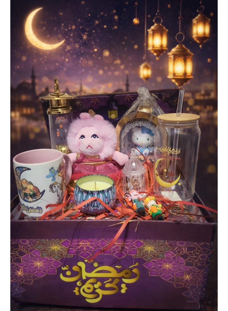 Ramadan Box + 8 Gifts (Tomtom Doll + Fananees Lantern + Kitty Lantern + Scented Candle + Mug + Straw Bottle + Lantern Medal + 2 Medals) - Image 1